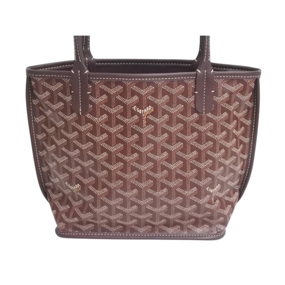 Goyard Pouch leather Red handbag Burgundy Anjou